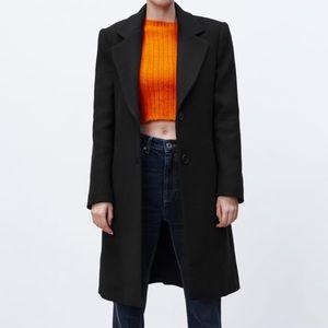 Black Zara Wool Coat - Size Large
